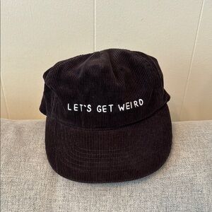 RVCA Black Corduroy Cap - Let's Get Weird